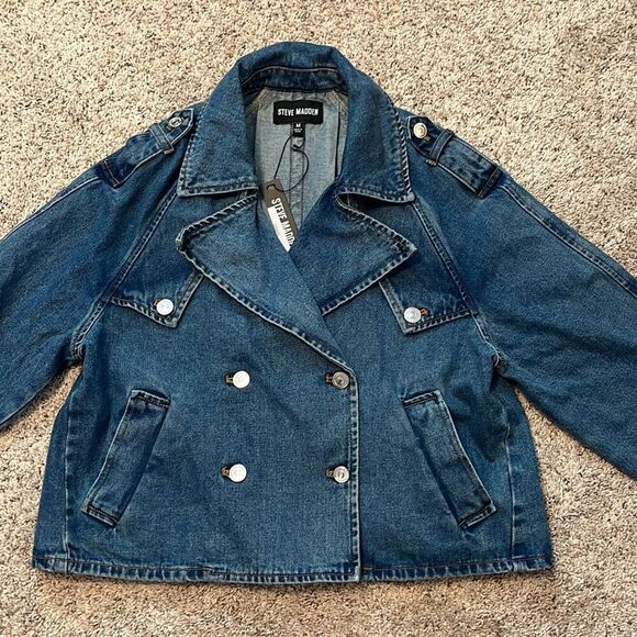 NWT Steve Madden Sirus Denim Jacket Medium - Picture 4 of 9